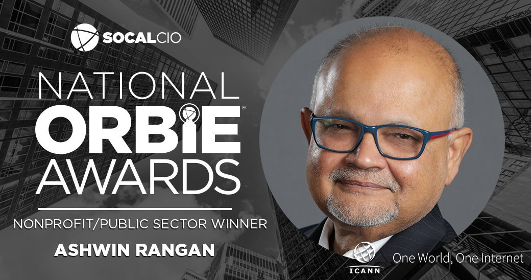 Nonprofit/Public Sector ORBIE Winner, Ashwin Rangan of ICANN