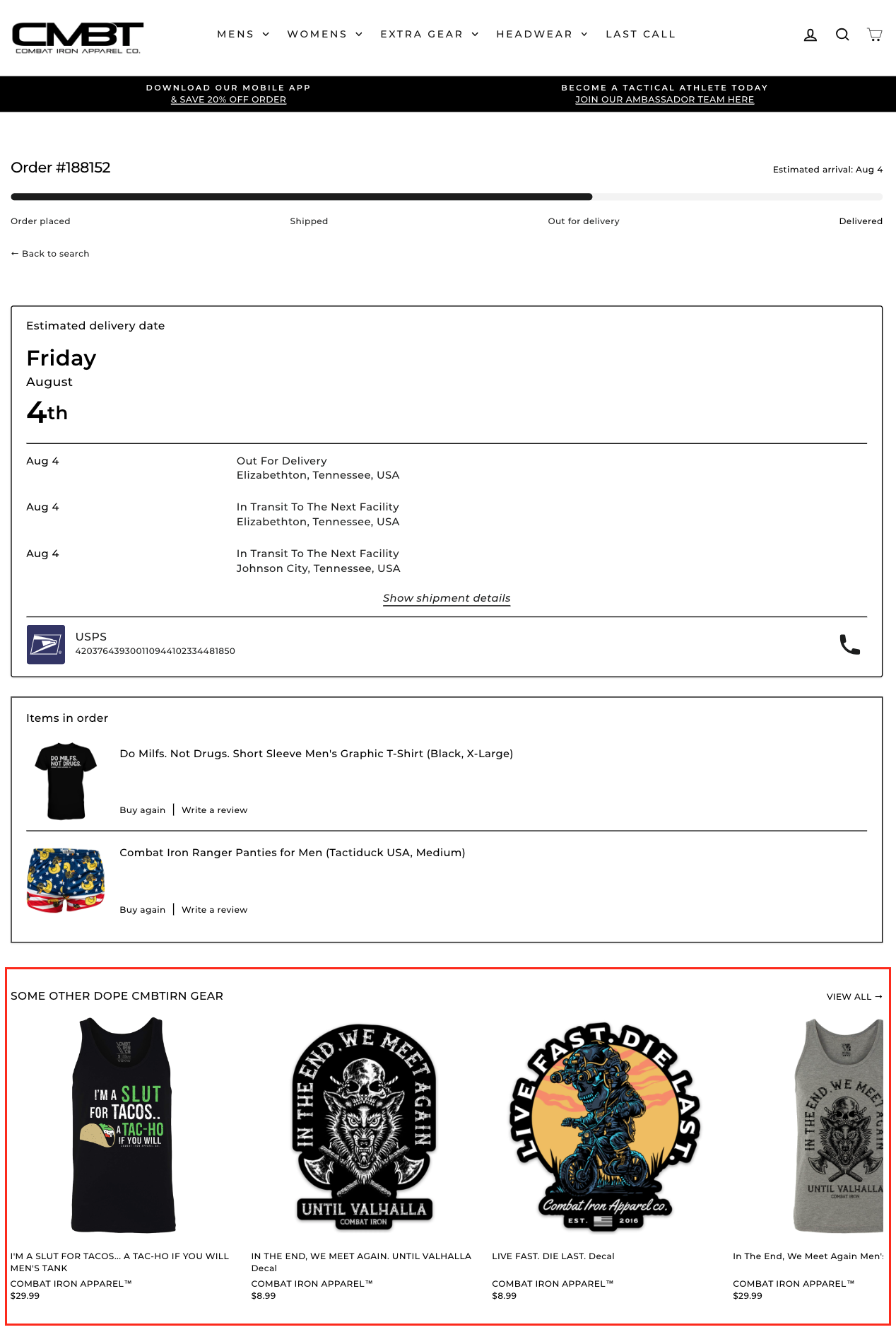 Combat Iron Apparel Sees 50X Returns on Branded Revenue Tracking and Shipping Notifications with Rush.app